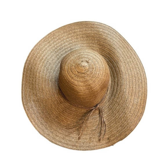 Sold Panama Jack Women's Sun Hat Straw Paper Braid Brown One Size Wide Brim - Picture 4 of 8